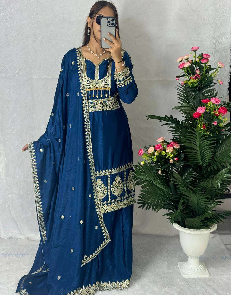 Vardan Ethnic Hk 1649 Chinon Silk Wholesale Designer Readymade Salwar Suit Catalog
